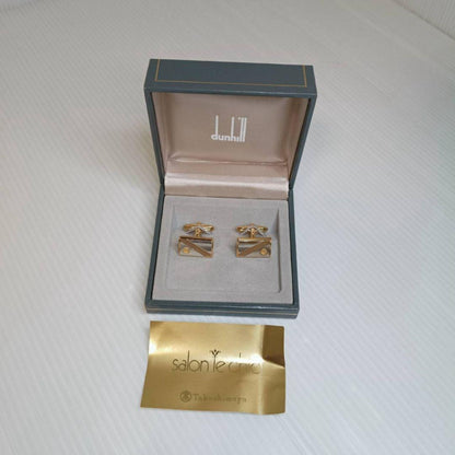 Very good condition Dunhill cufflinks d logo gold silver with box