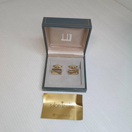 Very good condition Dunhill cufflinks d logo gold silver with box