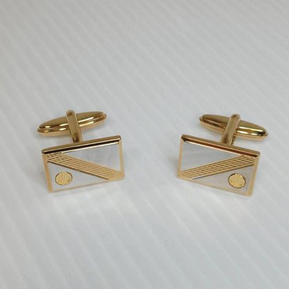 Very good condition Dunhill cufflinks d logo gold silver with box