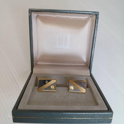 Very good condition Dunhill cufflinks d logo gold silver with box