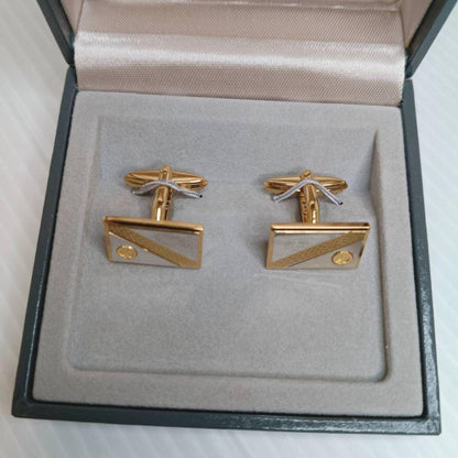 Very good condition Dunhill cufflinks d logo gold silver with box