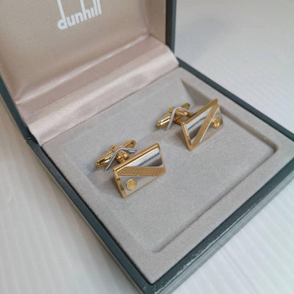 Very good condition Dunhill cufflinks d logo gold silver with box