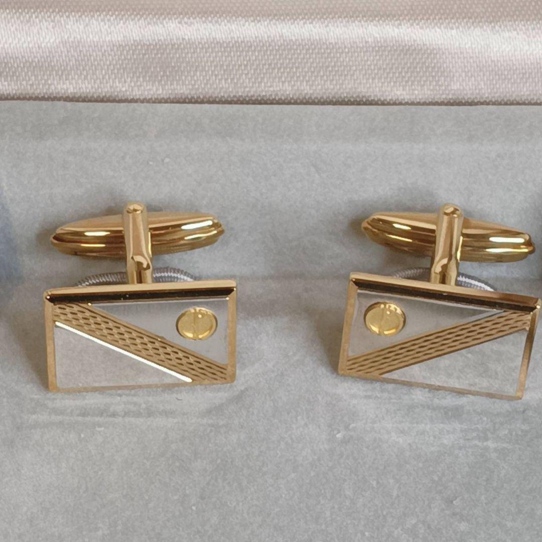 Very good condition Dunhill cufflinks d logo gold silver with box