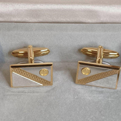 Very good condition Dunhill cufflinks d logo gold silver with box