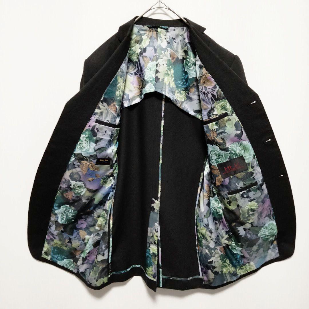 Super100 Setup Lining Allover Pattern Floral Stripe Black
