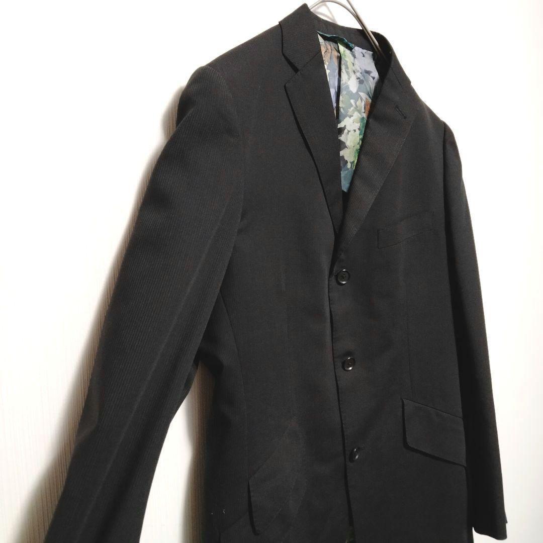 Super100 Setup Lining Allover Pattern Floral Stripe Black