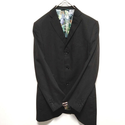 Super100 Setup Lining Allover Pattern Floral Stripe Black