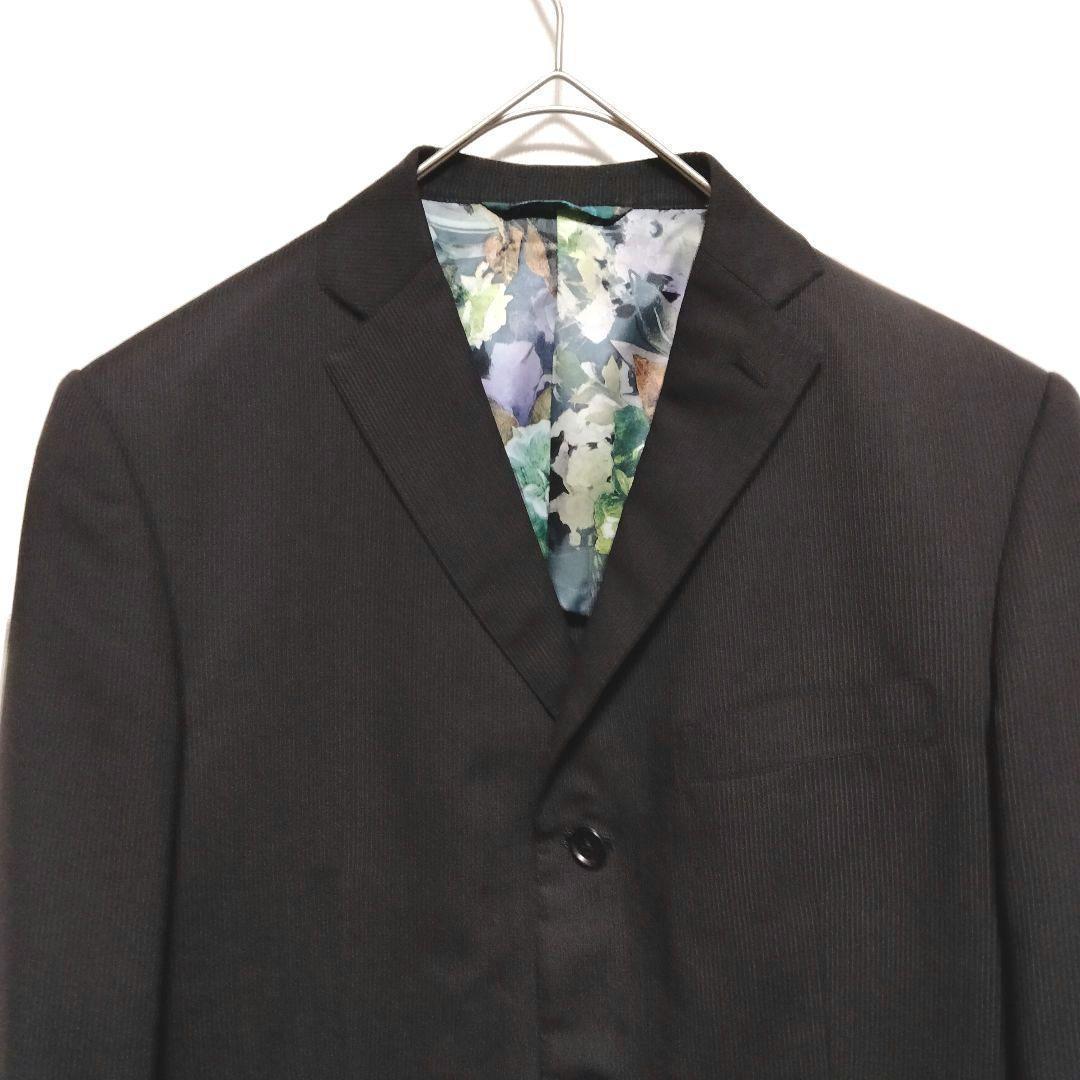 Super100 Setup Lining Allover Pattern Floral Stripe Black