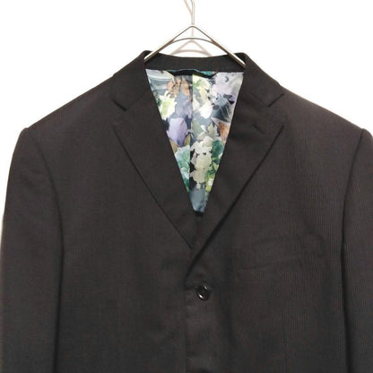 Super100 Setup Lining Allover Pattern Floral Stripe Black