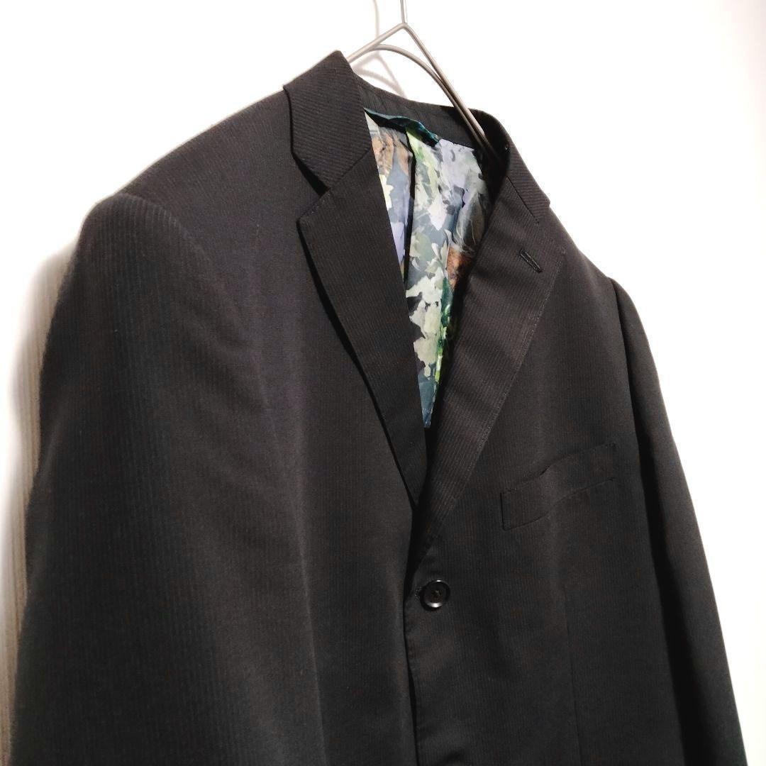 Super100 Setup Lining Allover Pattern Floral Stripe Black