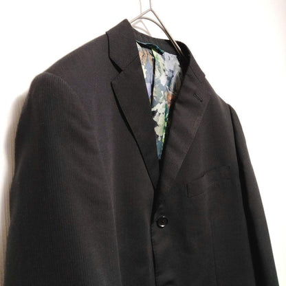 Super100 Setup Lining Allover Pattern Floral Stripe Black