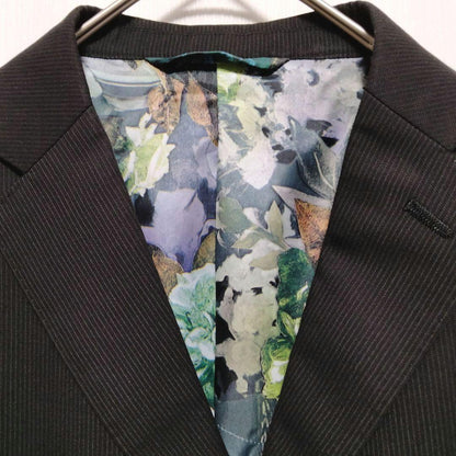 Super100 Setup Lining Allover Pattern Floral Stripe Black