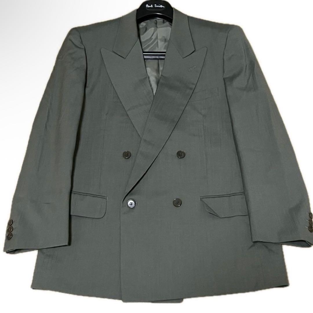 90s✨Mitsumi Angelico double suit dull green beamsf with tie