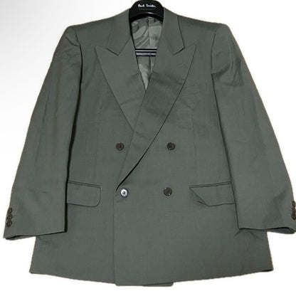 90s✨Mitsumi Angelico double suit dull green beamsf with tie