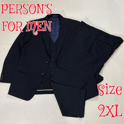 PERSON'S FOR MEN 3-piece suit navy 2XL height 180cm