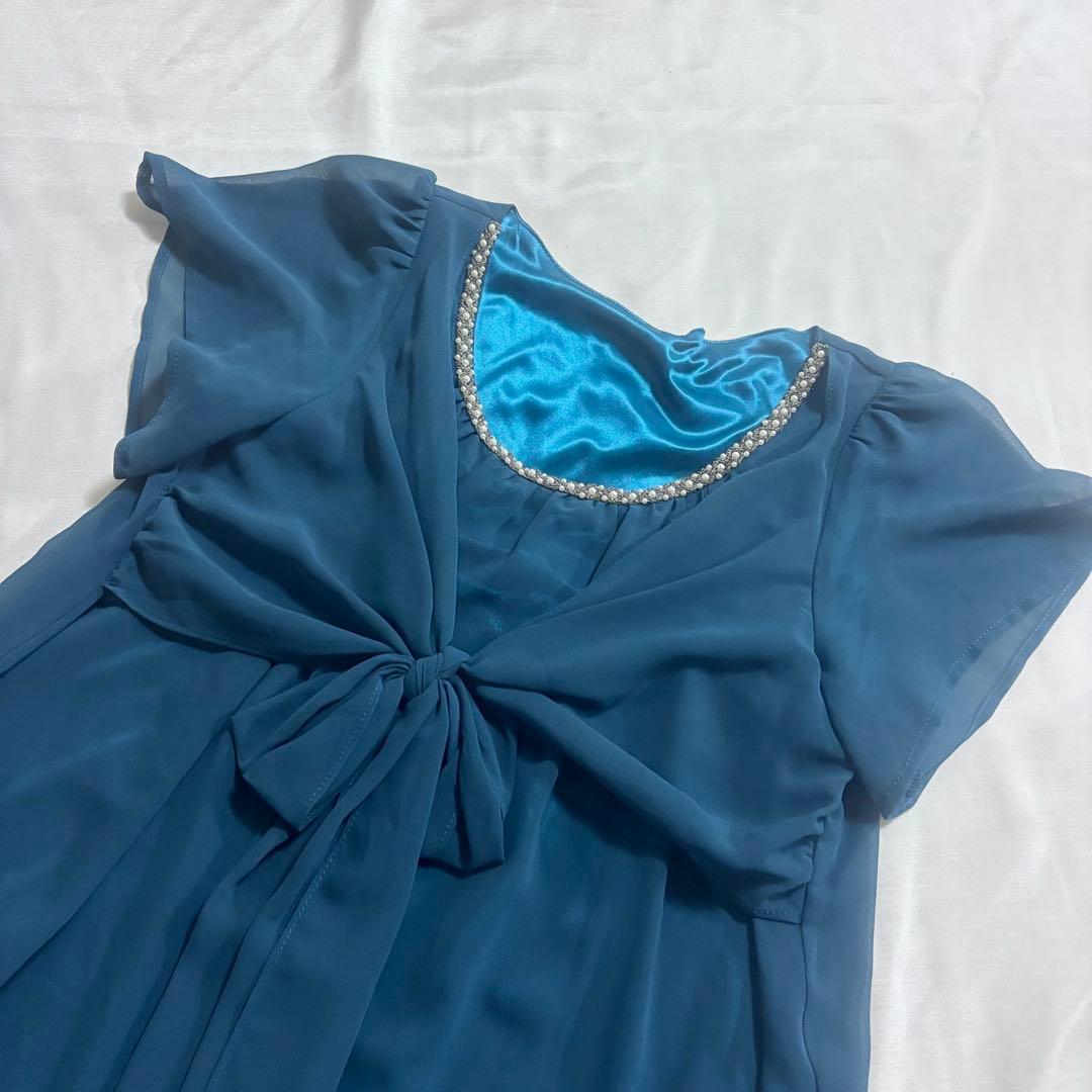 Very beautiful item✨GRAY MAGIC chiffon dress ribbon bijou wedding M