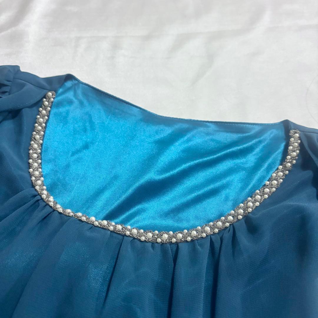 Very beautiful item✨GRAY MAGIC chiffon dress ribbon bijou wedding M