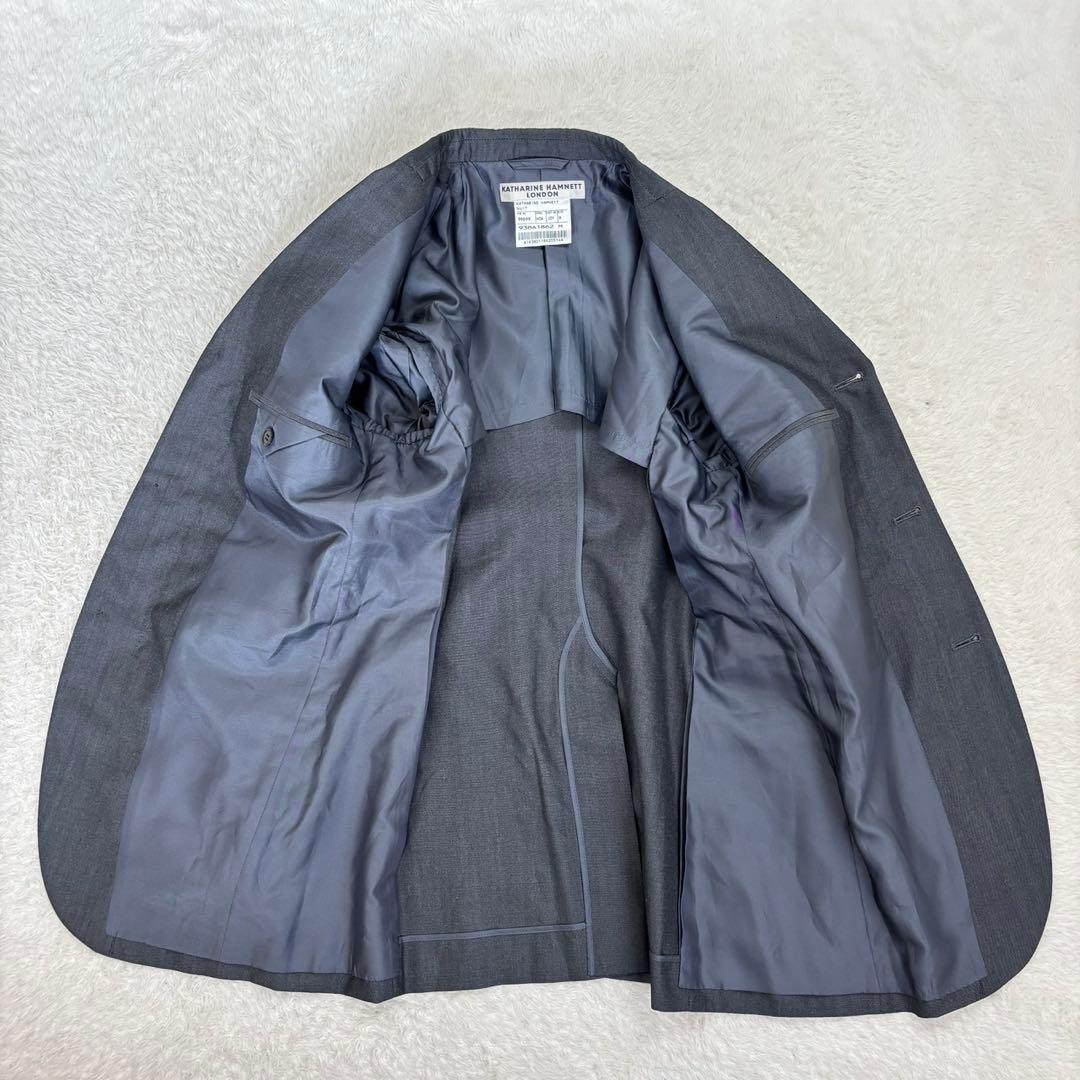 Katherine Hamnett [M] Gray business suit wool blend with shoulder pads spring/autumn