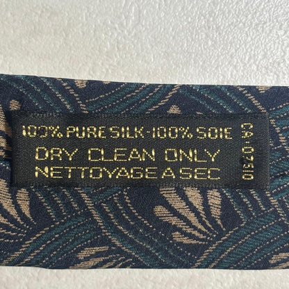 Giorgio Armani Tie Silk Navy Plant Pattern Made in Italy