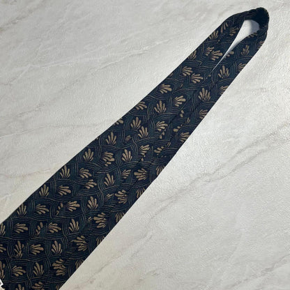 Giorgio Armani Tie Silk Navy Plant Pattern Made in Italy