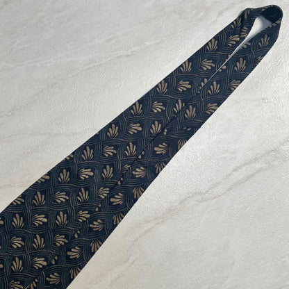 Giorgio Armani Tie Silk Navy Plant Pattern Made in Italy