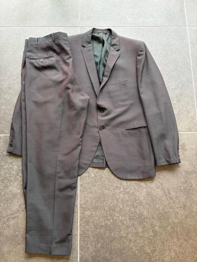 50s Setup Casual Suit Iridescent Tailored VINTAGE