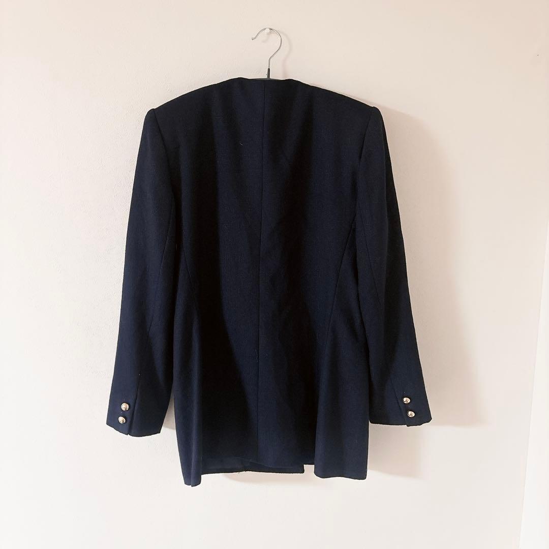 KASPER Rare Double Navy Blur Vintage Tailored Jacket