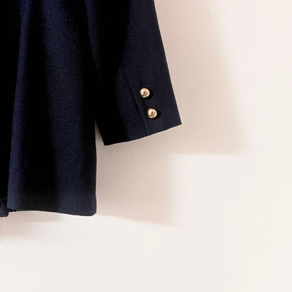 KASPER Rare Double Navy Blur Vintage Tailored Jacket