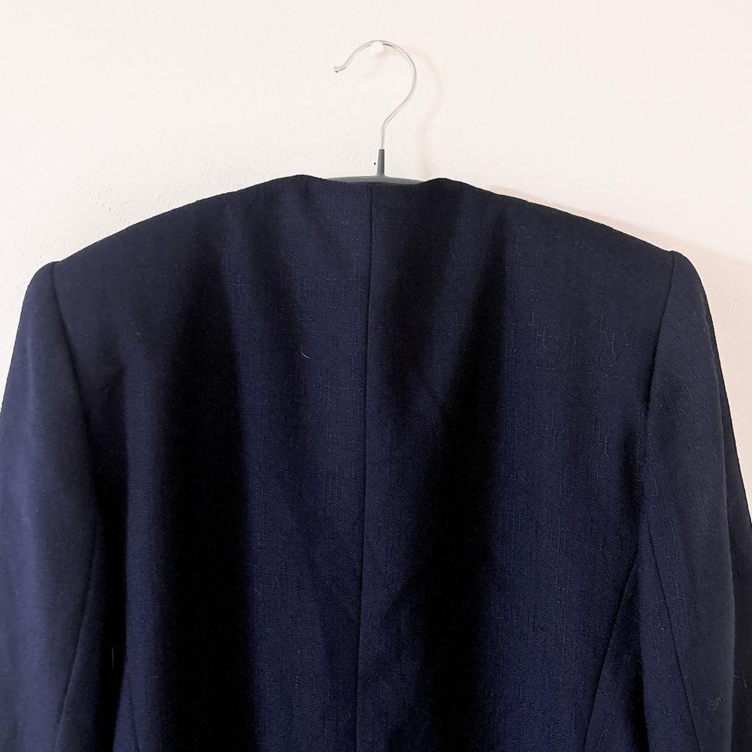 KASPER Rare Double Navy Blur Vintage Tailored Jacket