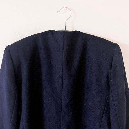 KASPER Rare Double Navy Blur Vintage Tailored Jacket