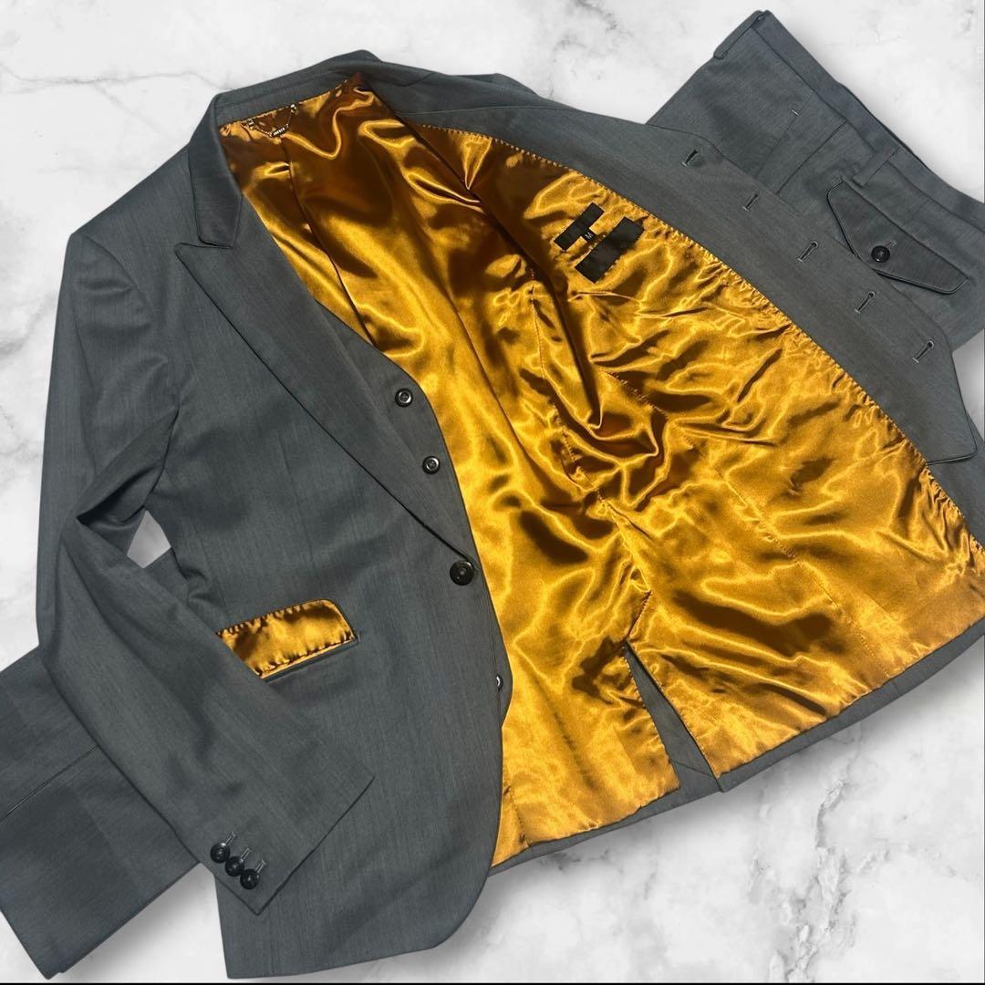 [New and unused] JUN Setup Suit Glossy Lining Gold Gray
