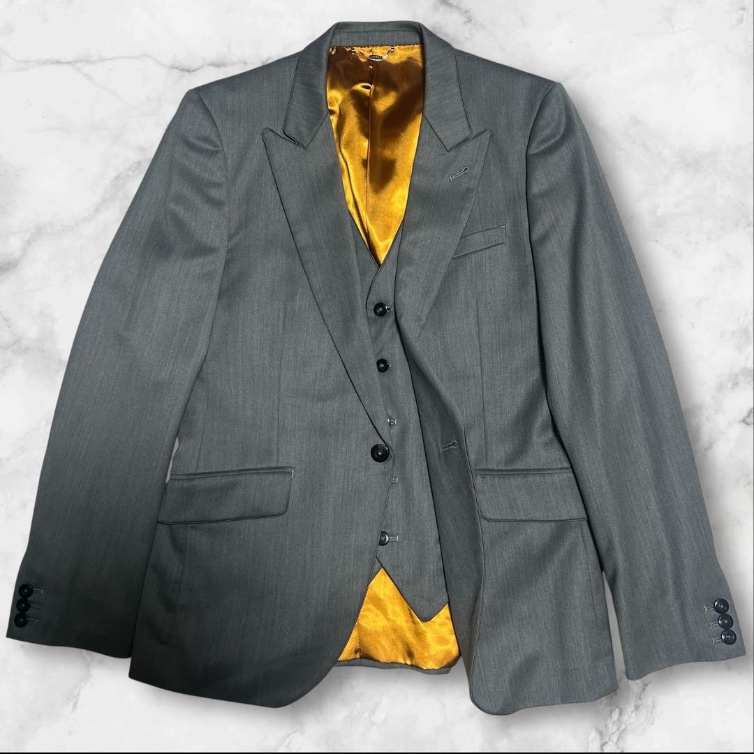 [New and unused] JUN Setup Suit Glossy Lining Gold Gray