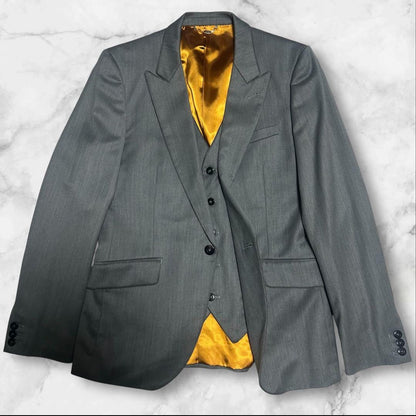 [New and unused] JUN Setup Suit Glossy Lining Gold Gray