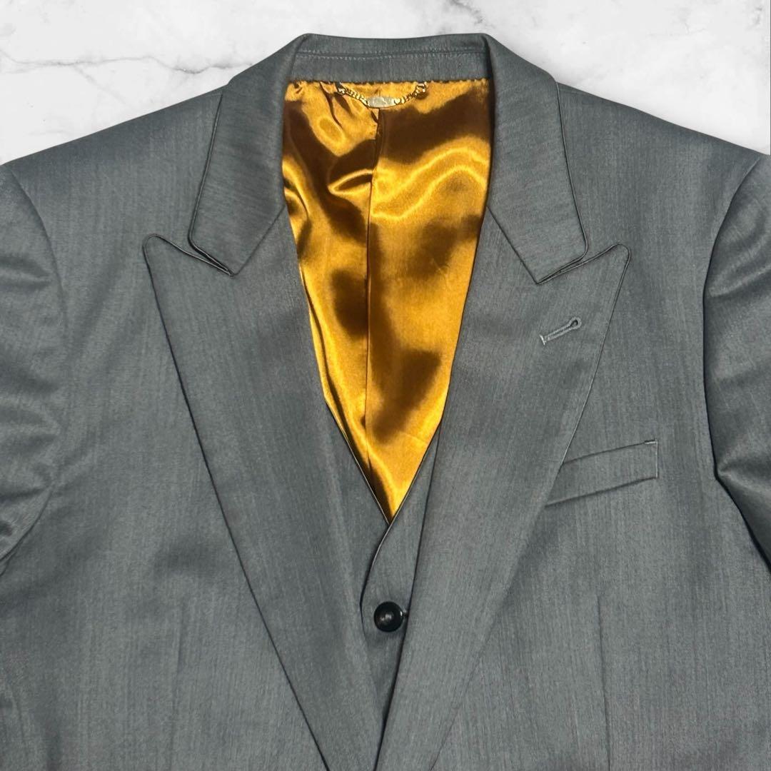 [New and unused] JUN Setup Suit Glossy Lining Gold Gray