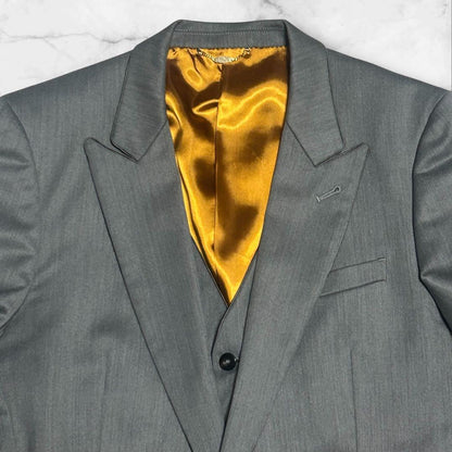 [New and unused] JUN Setup Suit Glossy Lining Gold Gray