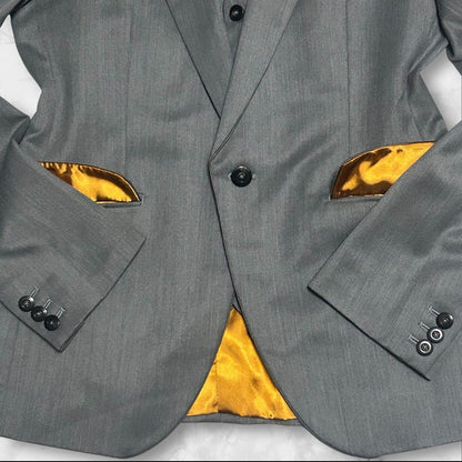 [New and unused] JUN Setup Suit Glossy Lining Gold Gray