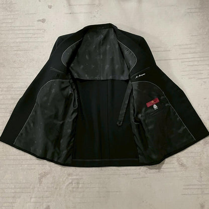 Super beautiful double set up suit jet black black mode