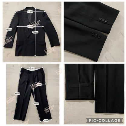 Super beautiful double set up suit jet black black mode