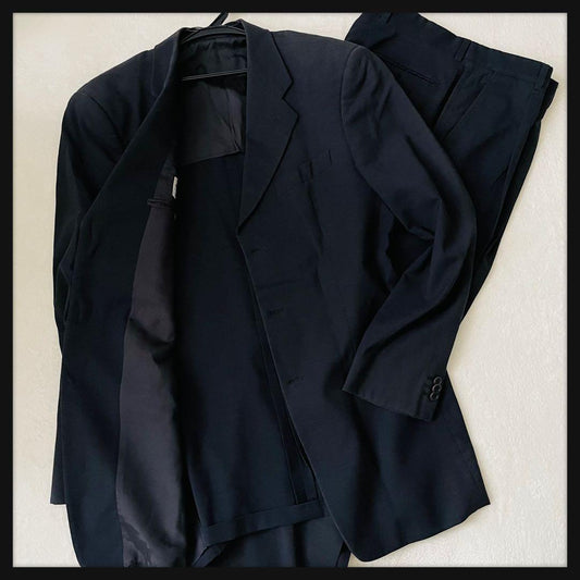 m27 [Extremely good condition] Armanico Rezzoni setup suit L black, overwhelmingly luxurious