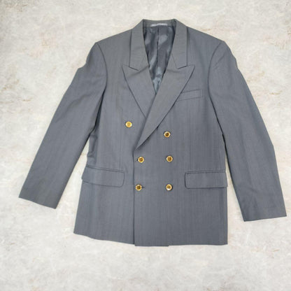 Alba Burden Double Suit Gold Button Strong Shoulder Pad Equivalent to Men's LL Gray