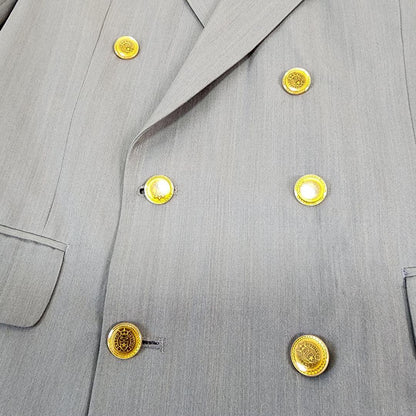 Alba Burden Double Suit Gold Button Strong Shoulder Pad Equivalent to Men's LL Gray
