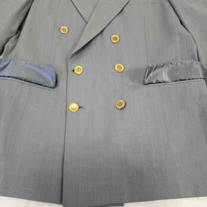 Alba Burden Double Suit Gold Button Strong Shoulder Pad Equivalent to Men's LL Gray