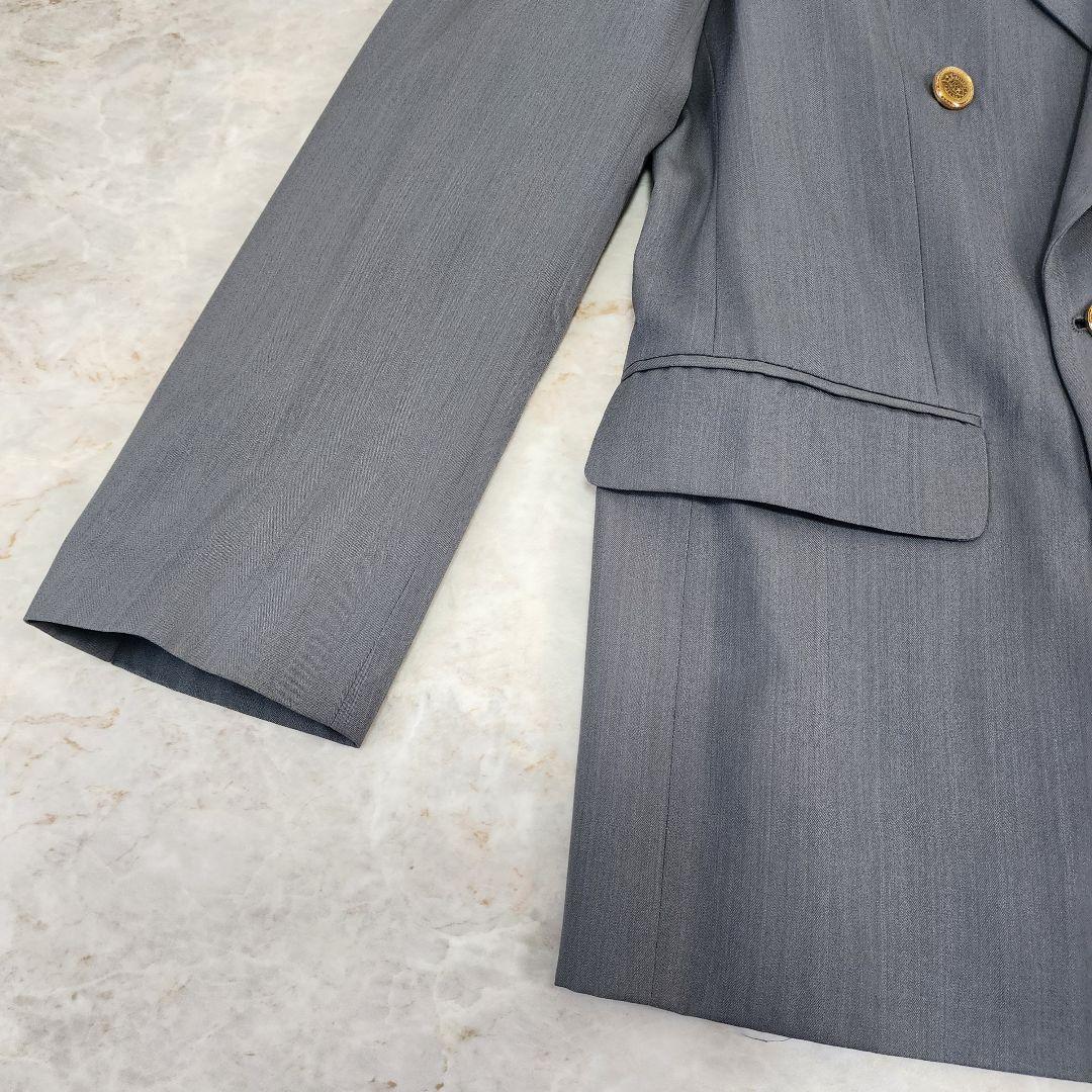 Alba Burden Double Suit Gold Button Strong Shoulder Pad Equivalent to Men's LL Gray