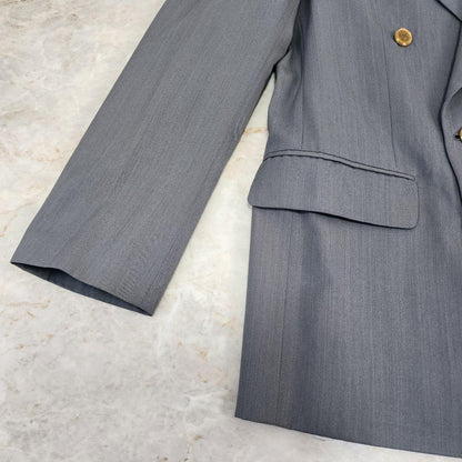 Alba Burden Double Suit Gold Button Strong Shoulder Pad Equivalent to Men's LL Gray