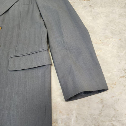 Alba Burden Double Suit Gold Button Strong Shoulder Pad Equivalent to Men's LL Gray