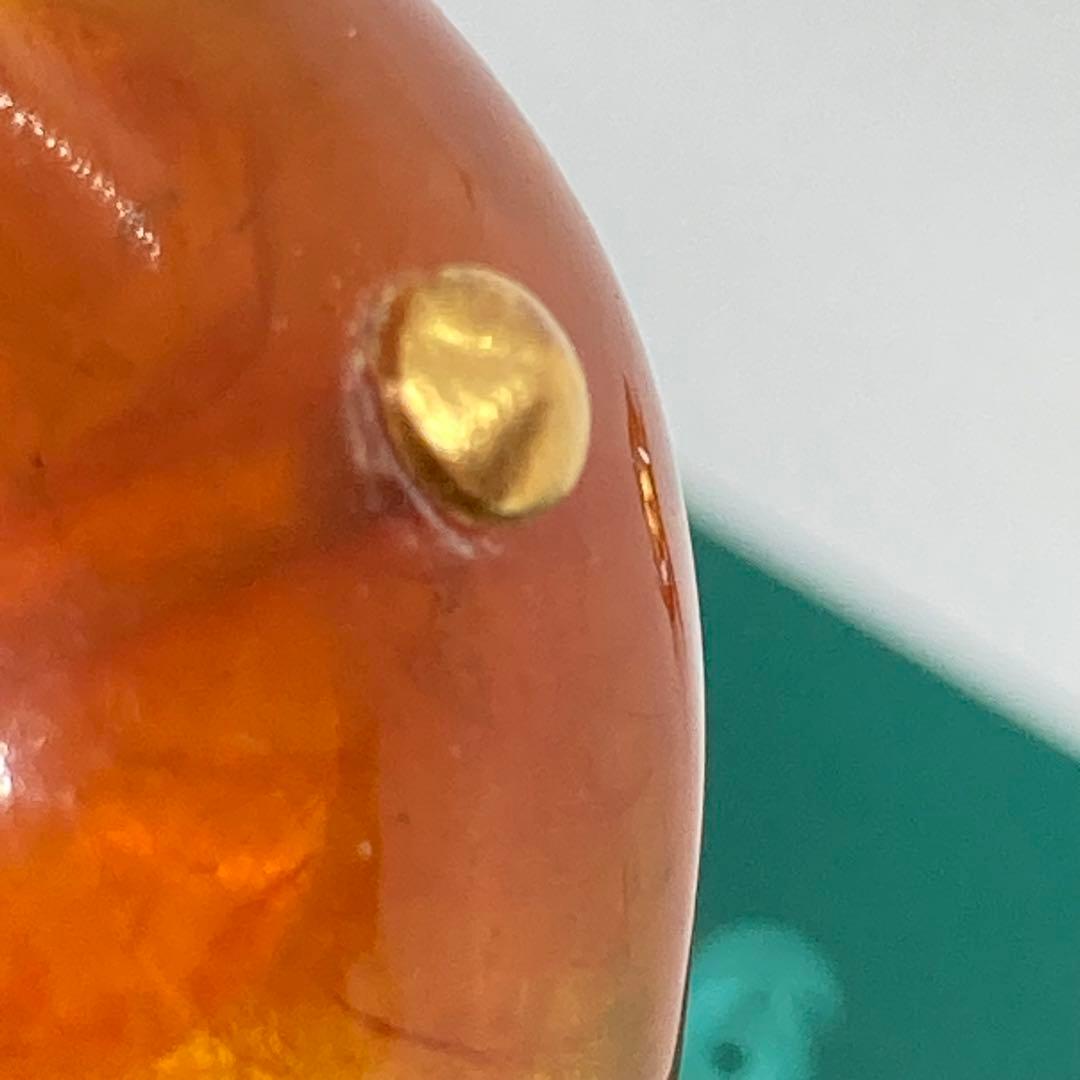 110303 Antique Amber 18K Reaction Gold Former Soviet Union 1980s Cufflinks