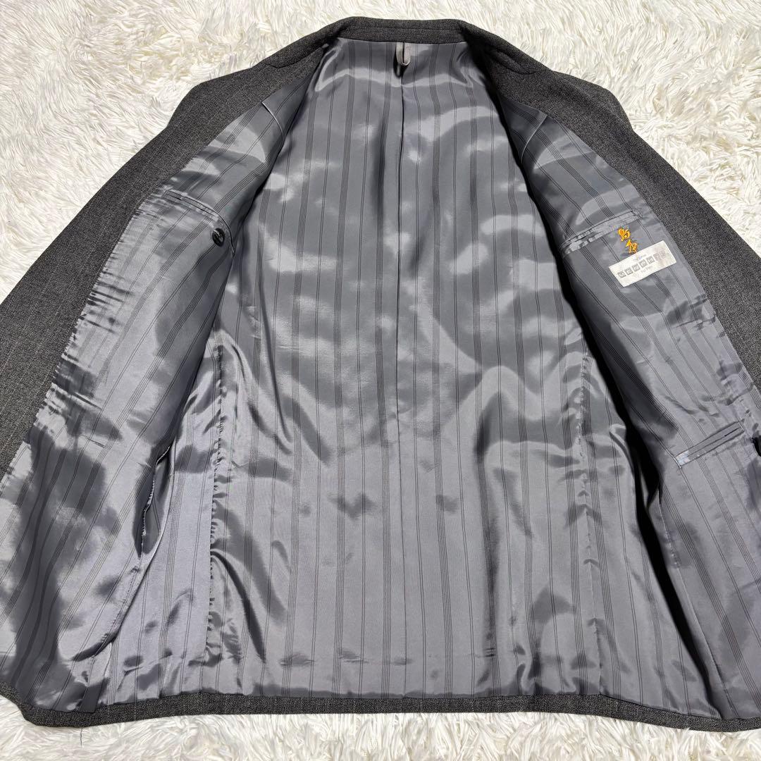 [vintage] Casual suit double setup striped gray S