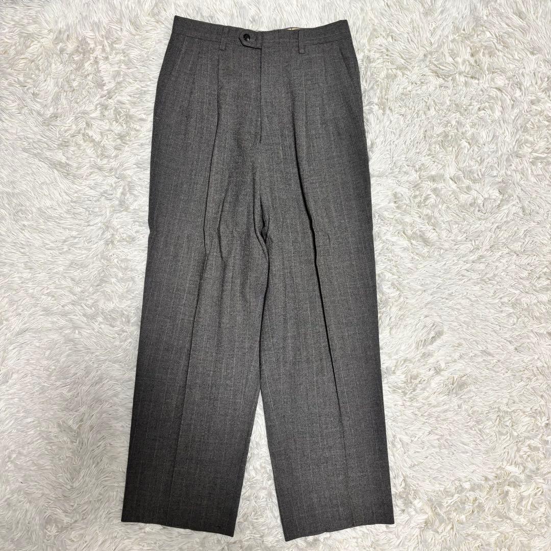 [vintage] Casual suit double setup striped gray S