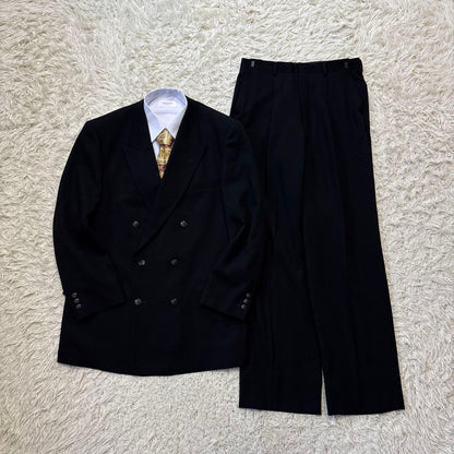 Super beautiful item 00s Black double suit 6 buttons adjuster A6