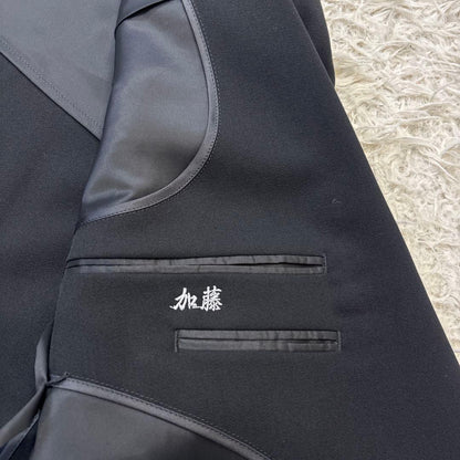 Super beautiful item 00s Black double suit 6 buttons adjuster A6